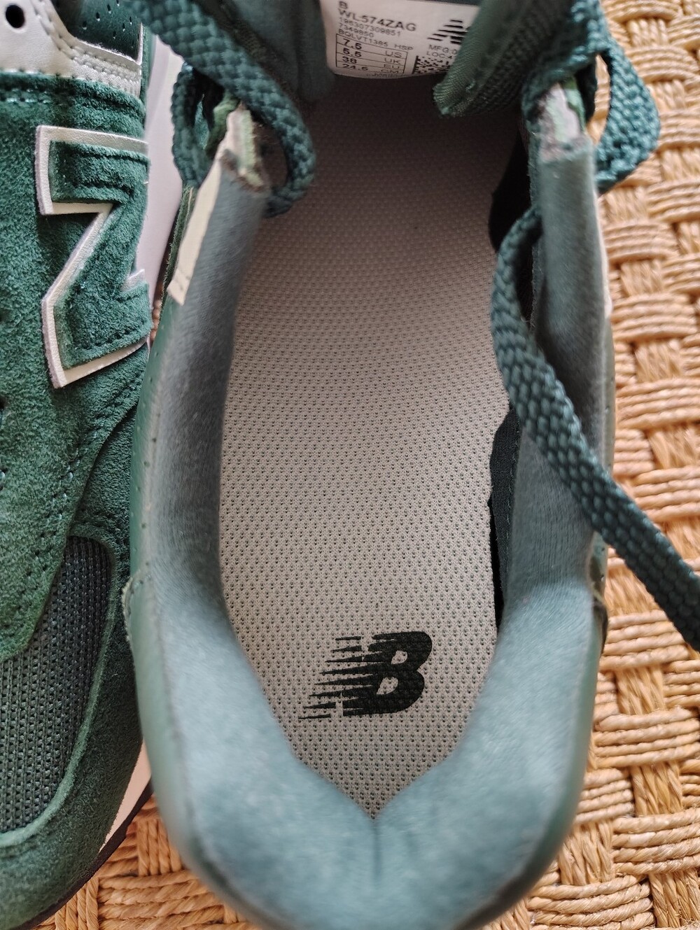 New Balance 574+ Platform Retro Running Shoes/Sneakers -Green Sz 7.5 - Picture 9 of 10
